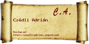Czédli Adrián névjegykártya
